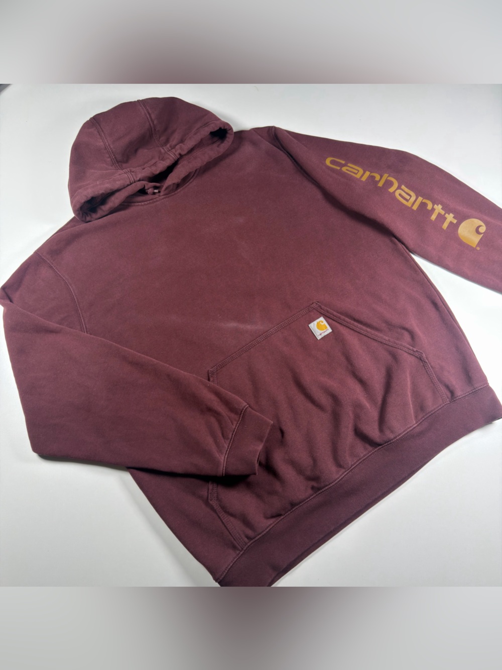 Carhartt Men’s Loose Fit Midweight Logo Sleeve Graphic Hoodie – Size Large